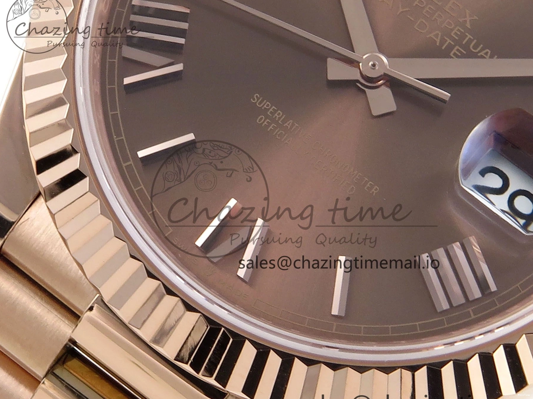 MiroTime 0119 Day Date 40 RG 228235 Noob 1:1 Best Edition Brown Roman Dial on President Bracelet A2836 (Gain Weight) UrbanChic 794